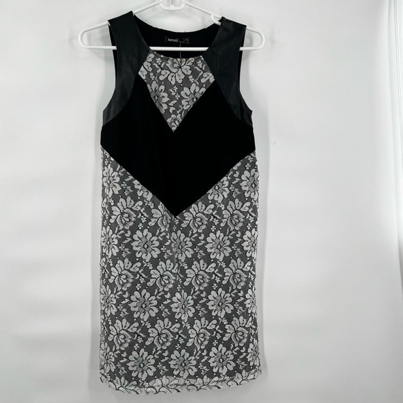 Kensie dress 2 black white lace overlay - Picture 1 of 8